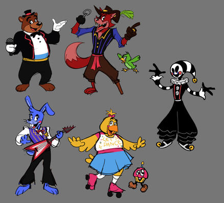 FNAF: HUSH MASCOT DESIGNS
